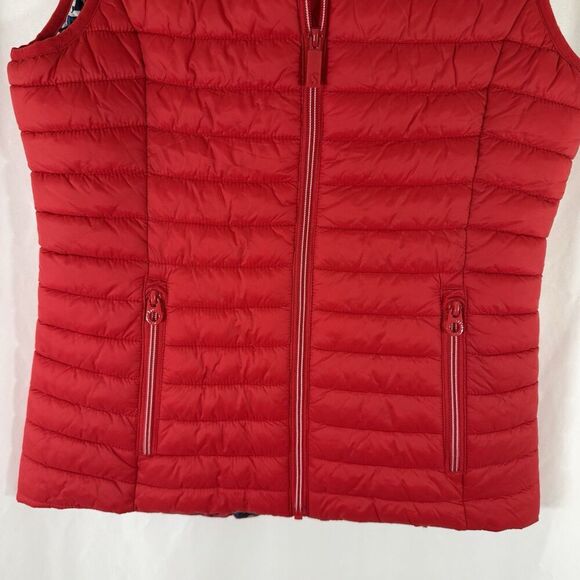 Joules Puffer Vest Women's 4 Red Full Zip Zip Pockets Right as Rain Collection - Picture 3 of 12